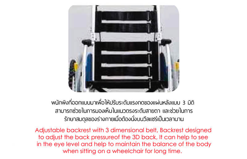 พนักพิงหลังปรับได้ แบบ 3 มิติ